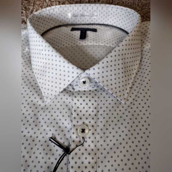 Good Man Brand White Men's Long Sleeve Button Down Shirt NWT - Picture 2 of 7